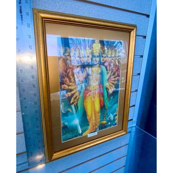 💥 Hindu Art Print Vishnu Vishwaroopa💥 Professionally Framed 19.5" x 13.5" In💥 - Picture 4 of 15